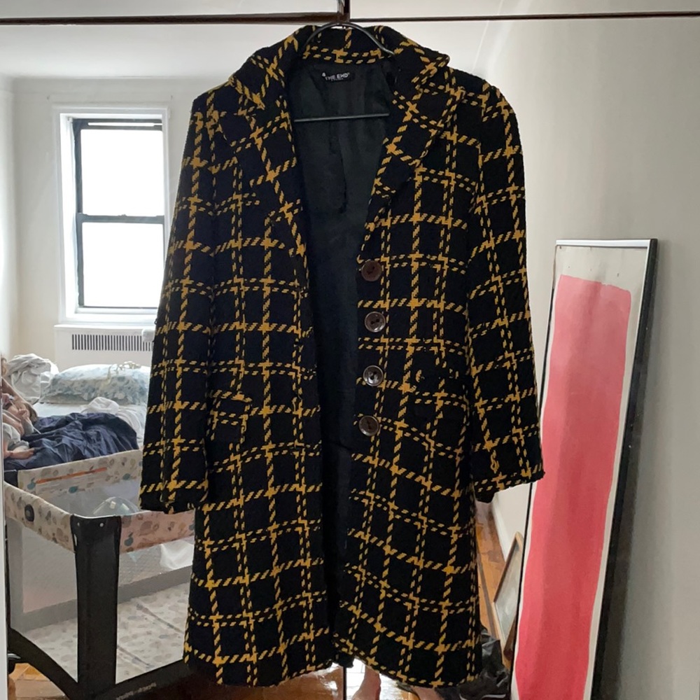 Plaid wool coat
